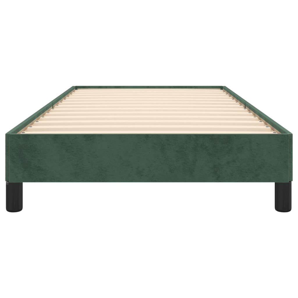 vidaXL Giroletto senza Materasso Verde Scuro 90x190 cm in Velluto