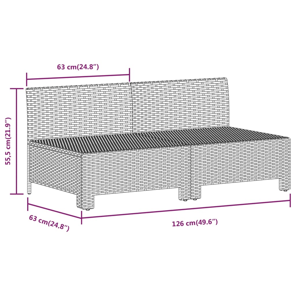 vidaXL Set Divani da Giardino 7 pz con Cuscini in Polyrattan Grigio