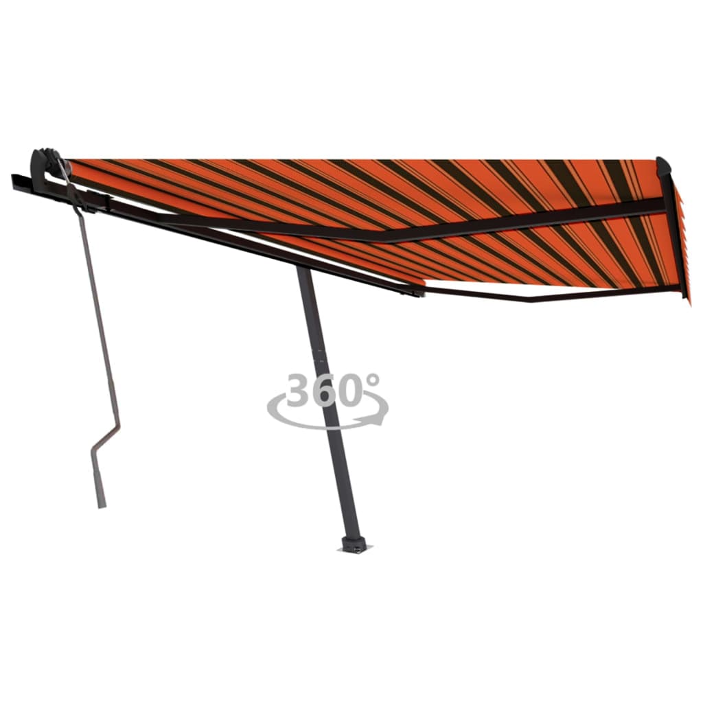 vidaXL Tenda da Sole Autoportante Manuale 450x350cm Arancione Marrone