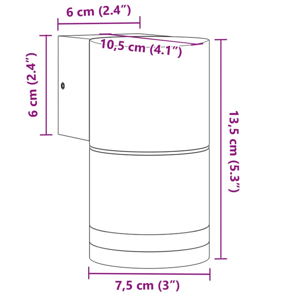 vidaXL Applique da Parete per Esterni 2 pz Nere Alluminio Pressofuso