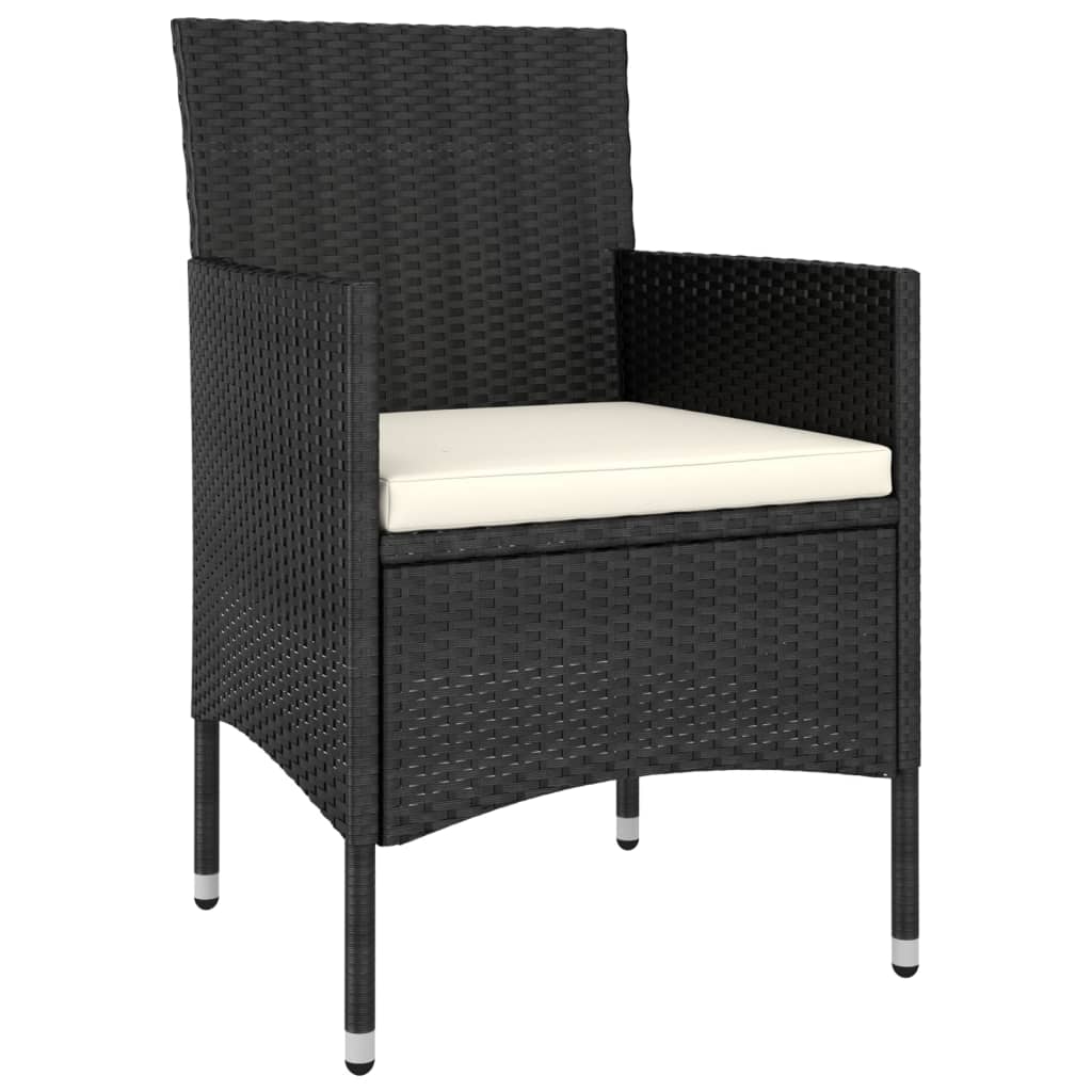 vidaXL Set Divani da Giardino 5 pz in Polyrattan Nero