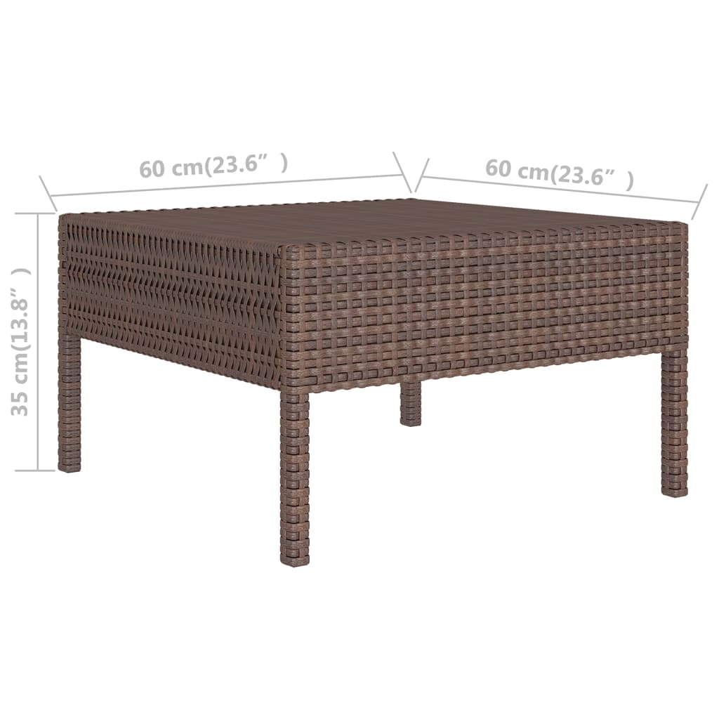 vidaXL Set Divani da Giardino 11 pz con Cuscini in Polyrattan Marrone