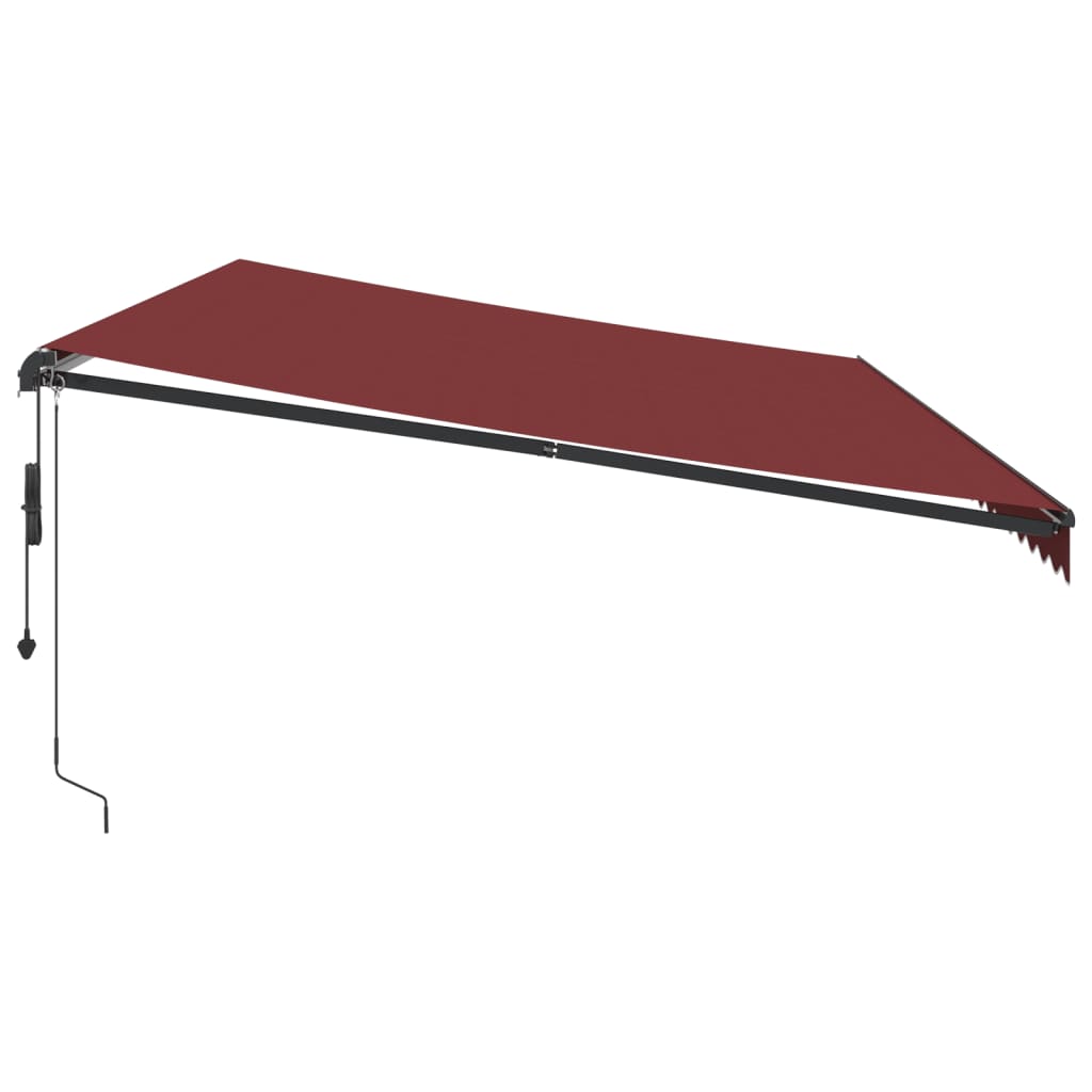 vidaXL Tenda da Sole Retrattile Automatica con LED Bordò 600x350 cm