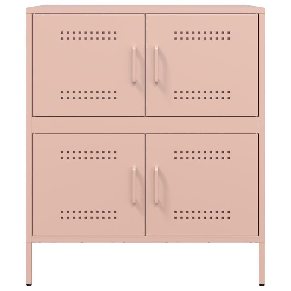 vidaXL Credenza Rosa 68x39x79 cm in Acciaio