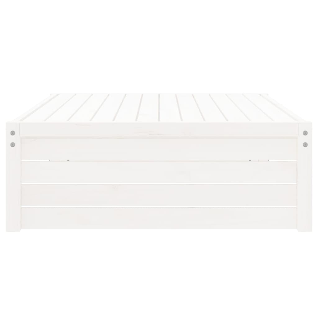 vidaXL Poggiapiedi da Giardino 120x80 cm Legno Massello di Pino Bianco