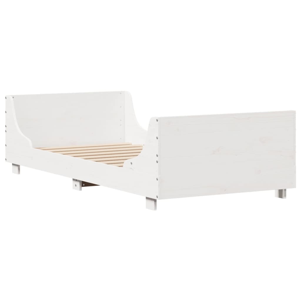 vidaXL Letto senza Materasso Bianco 90x200 cm Legno Massello di Pino