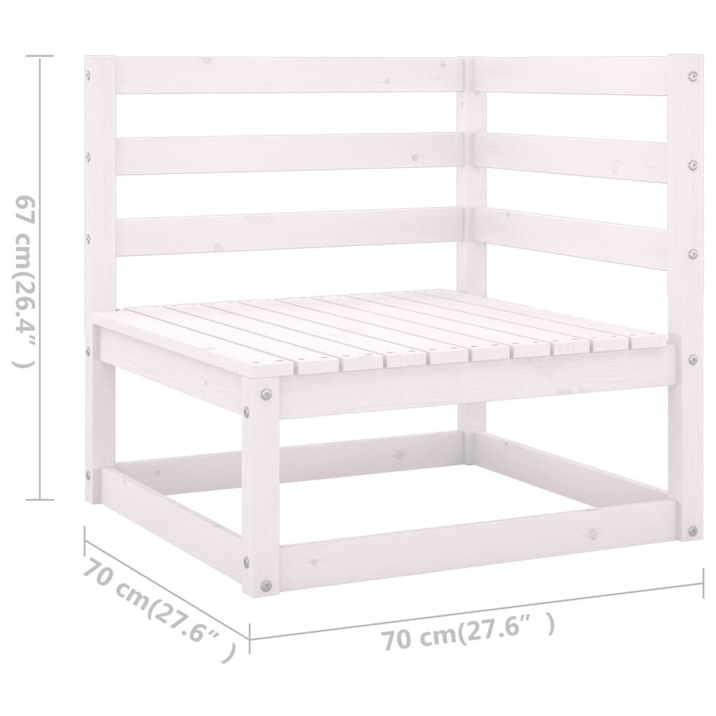 vidaXL Set Divani da Giardino 11pz con Cuscini Massello di Pino Bianco