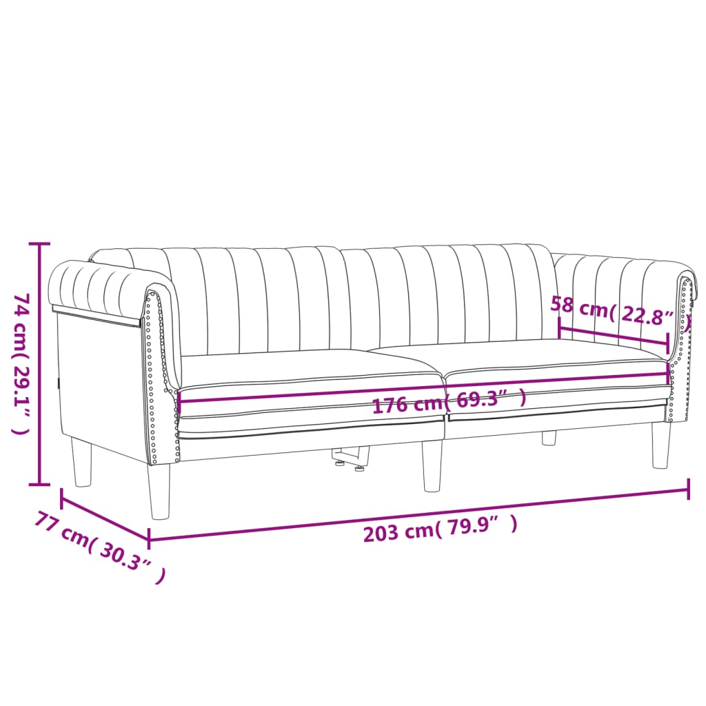 vidaXL Set di Divani 2 pz Grigio Chiaro in Velluto