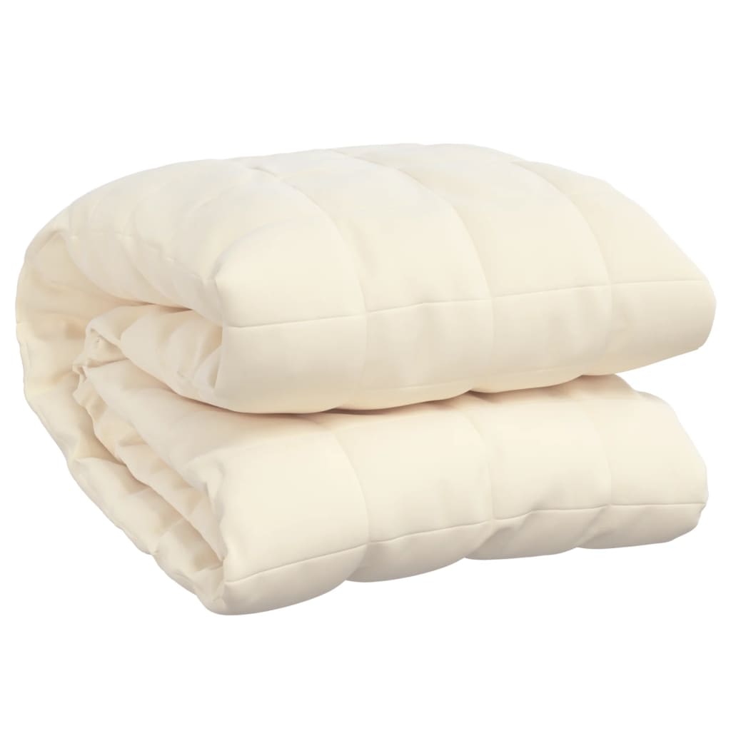 vidaXL Coperta Ponderata Crema Chiaro 200x225 cm 13 kg Tessuto