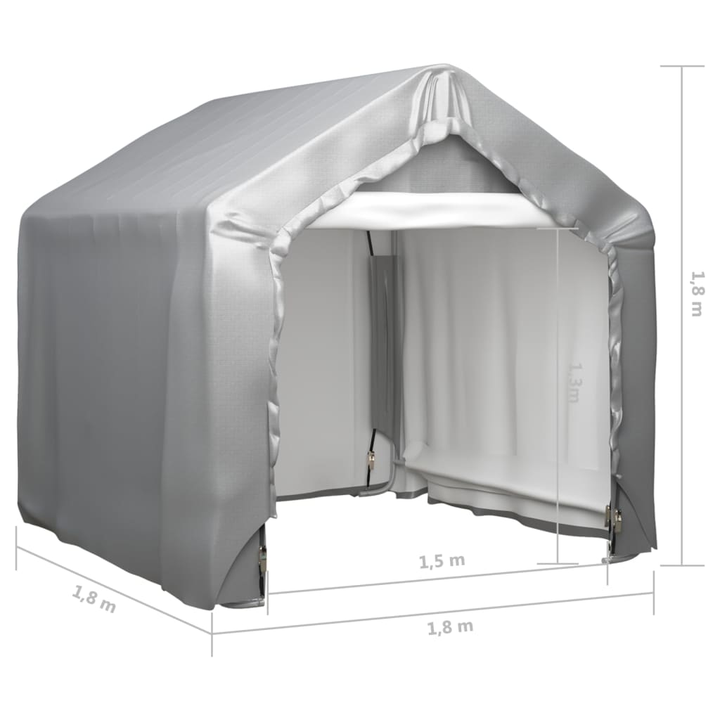 vidaXL Tenda Grigia 180x180 cm in Acciaio Zincato