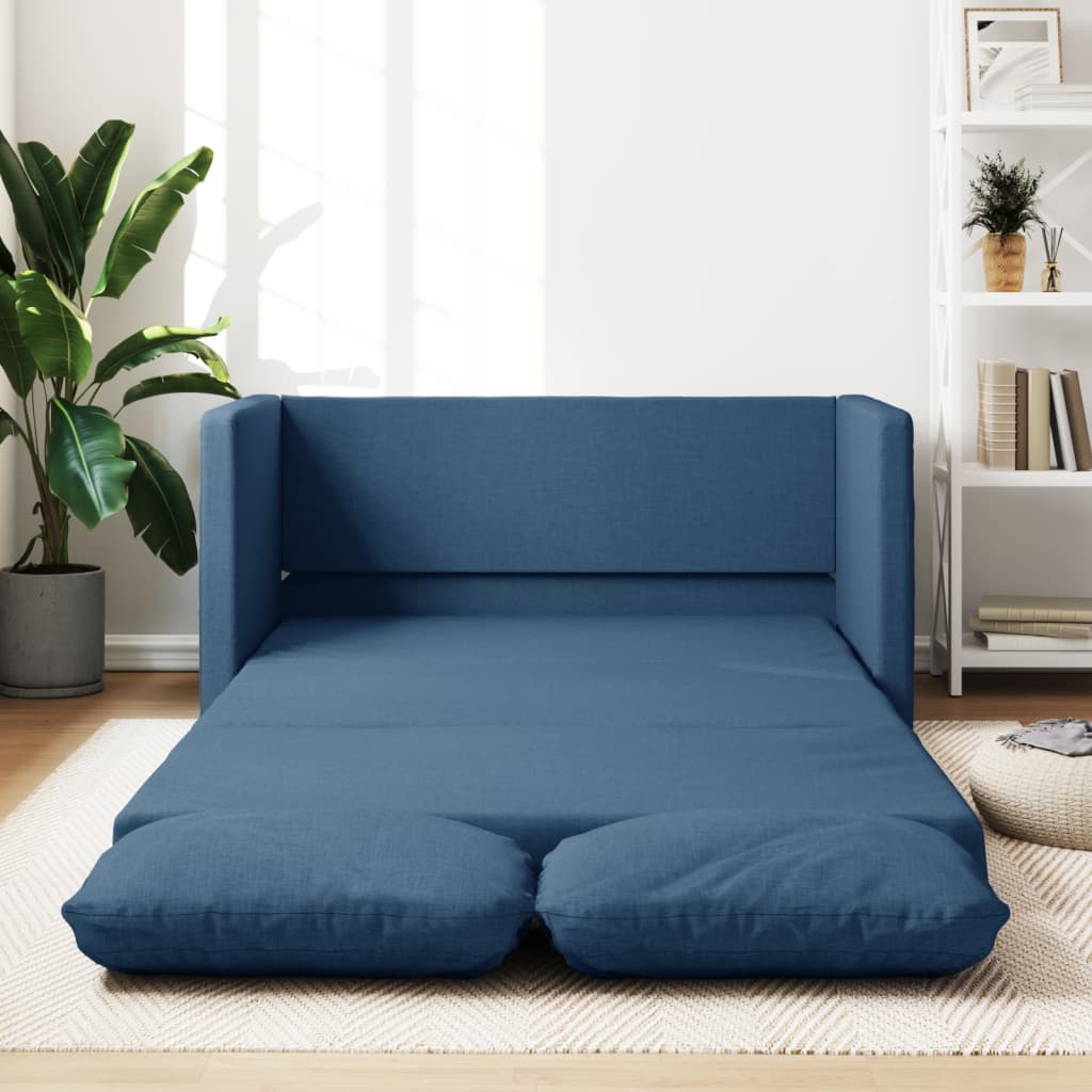 vidaXL Divano Letto da Terra 2 in 1 Blu 112x174x55 cm Tessuto