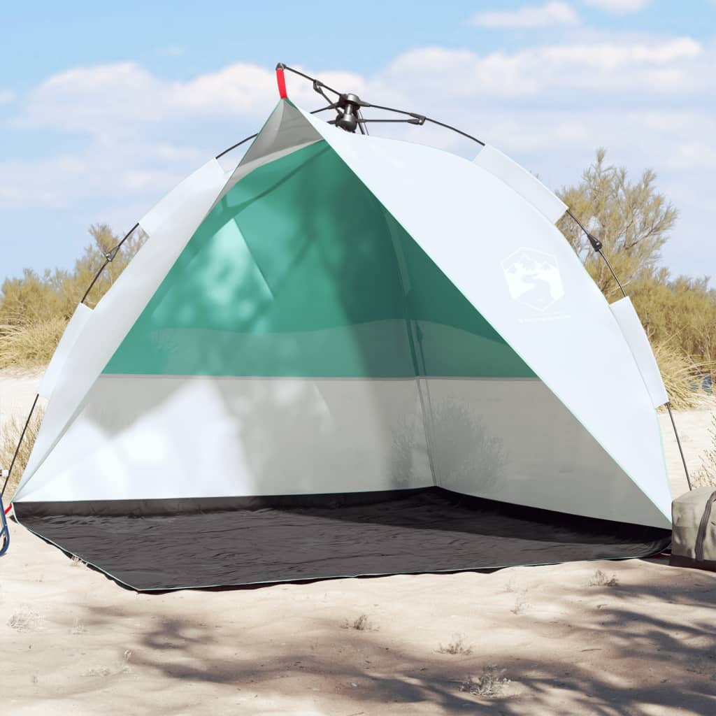 vidaXL Tenda da Spiaggia Verde Rilascio Rapido Impermeabile