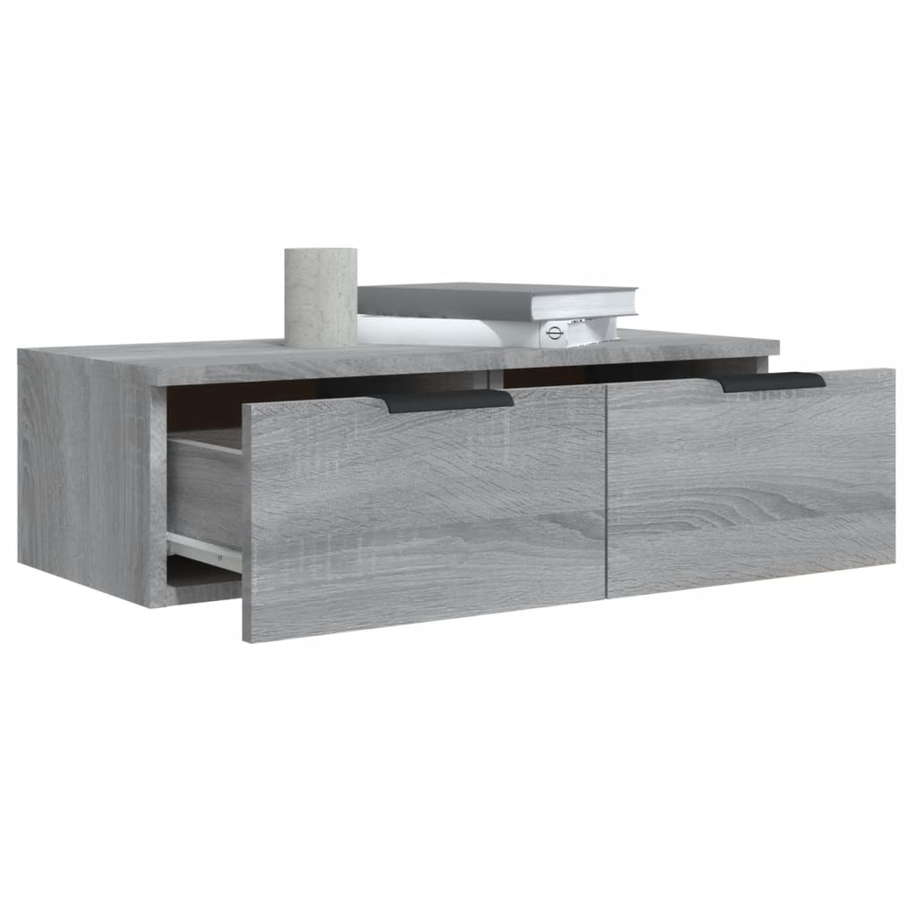 vidaXL Mobili Pensili 2 pz Grigio Sonoma 68x30x20 cm Legno Multistrato