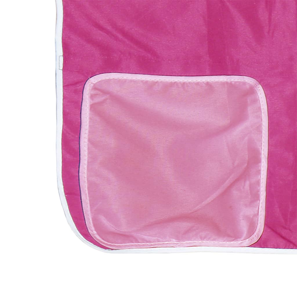 vidaXL Letto a Soppalco con Tende Bambini Rosa 80x200 cm Massello Pino