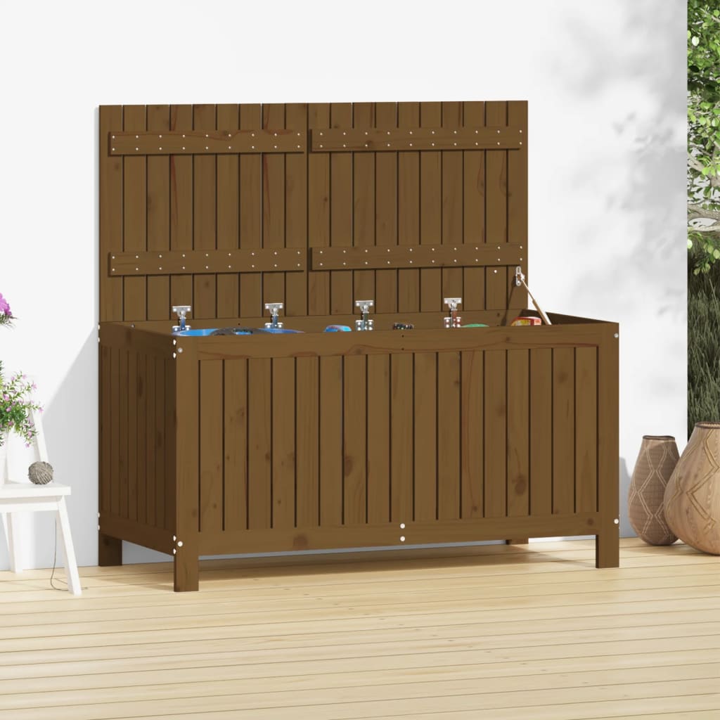 vidaXL Contenitore da Giardino Ambra 121x55x64 cm Legno Massello Pino