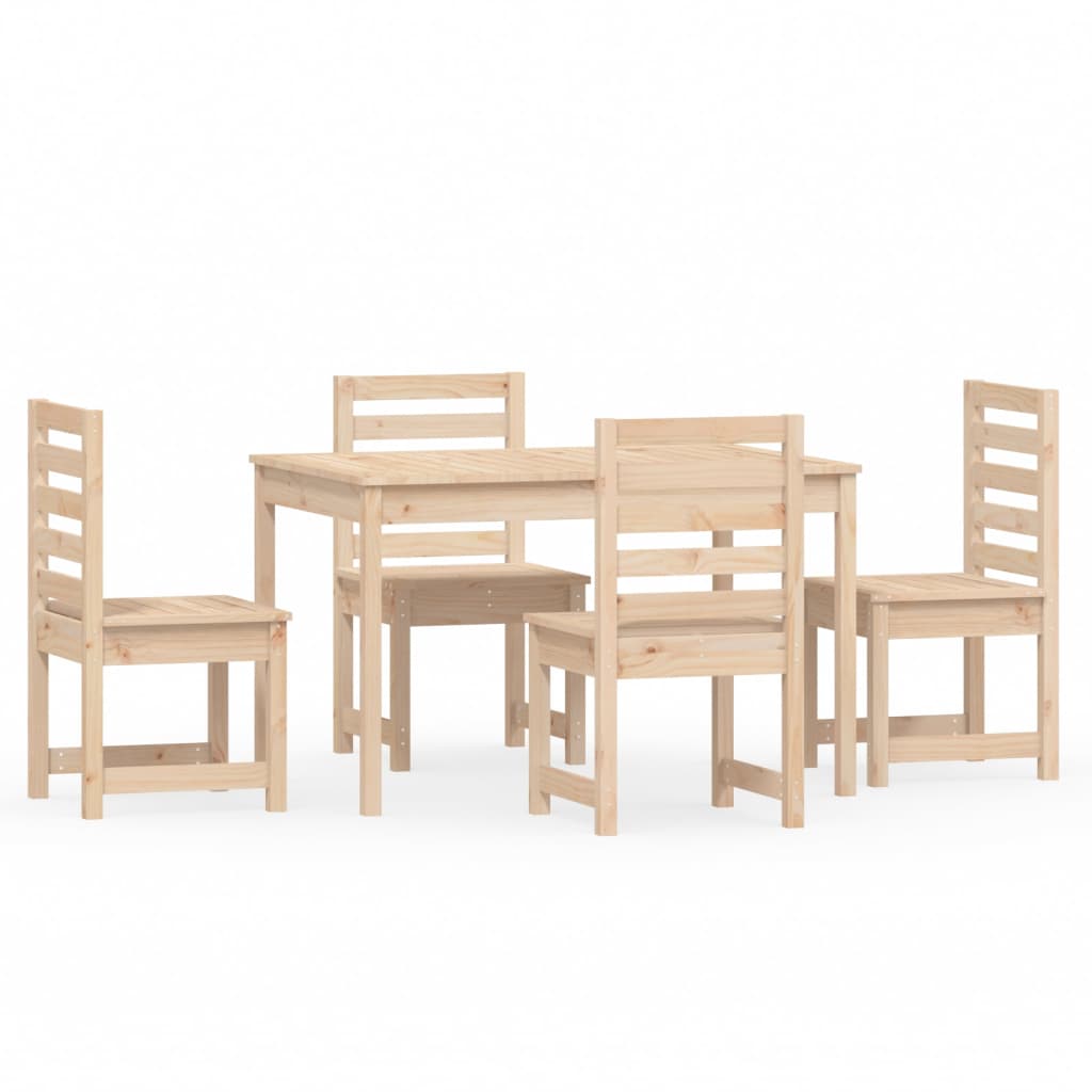 vidaXL Set da Pranzo per Giardino 5 pz in Legno Massello di Pino