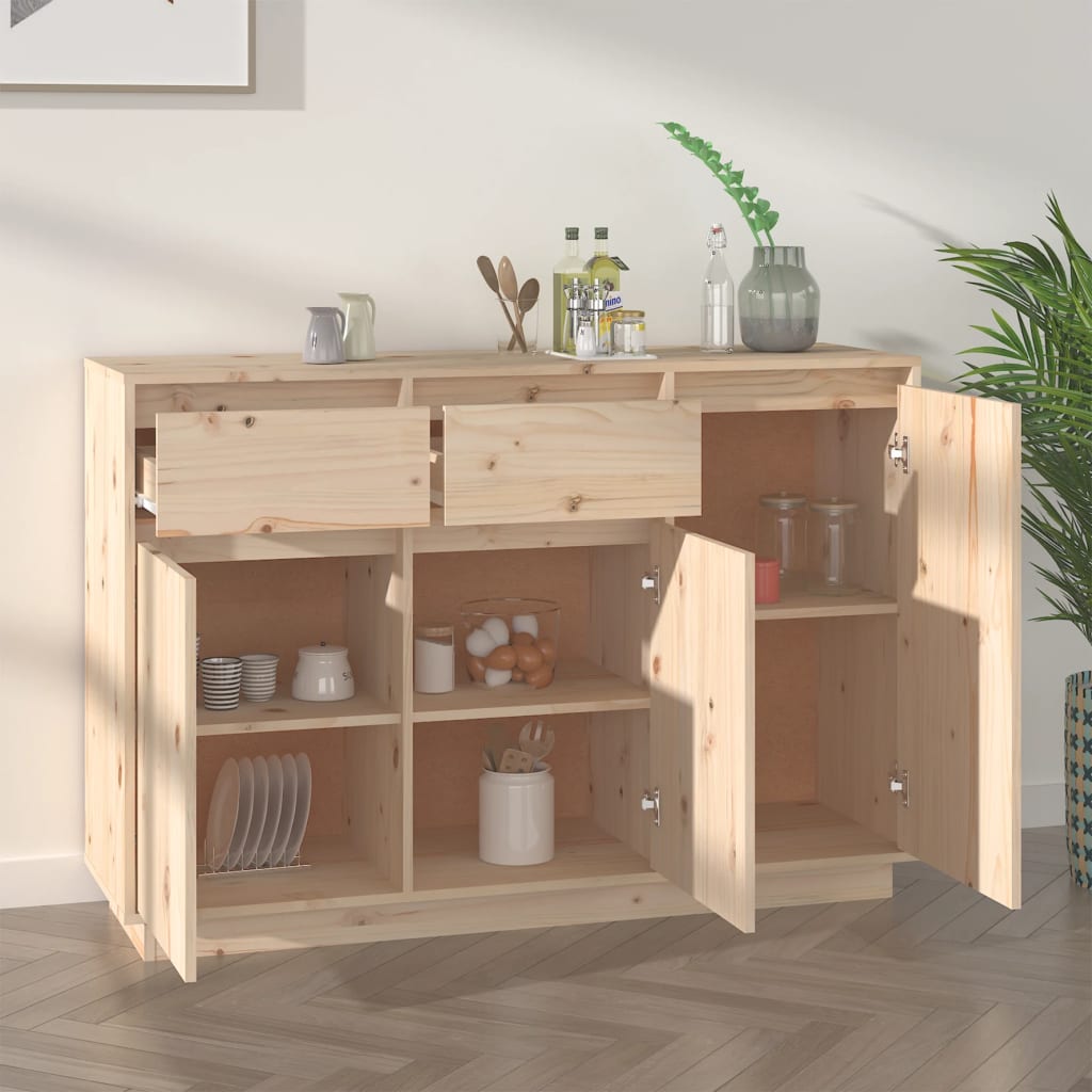 vidaXL Credenza 110x34x75 cm in Legno Massello di Pino