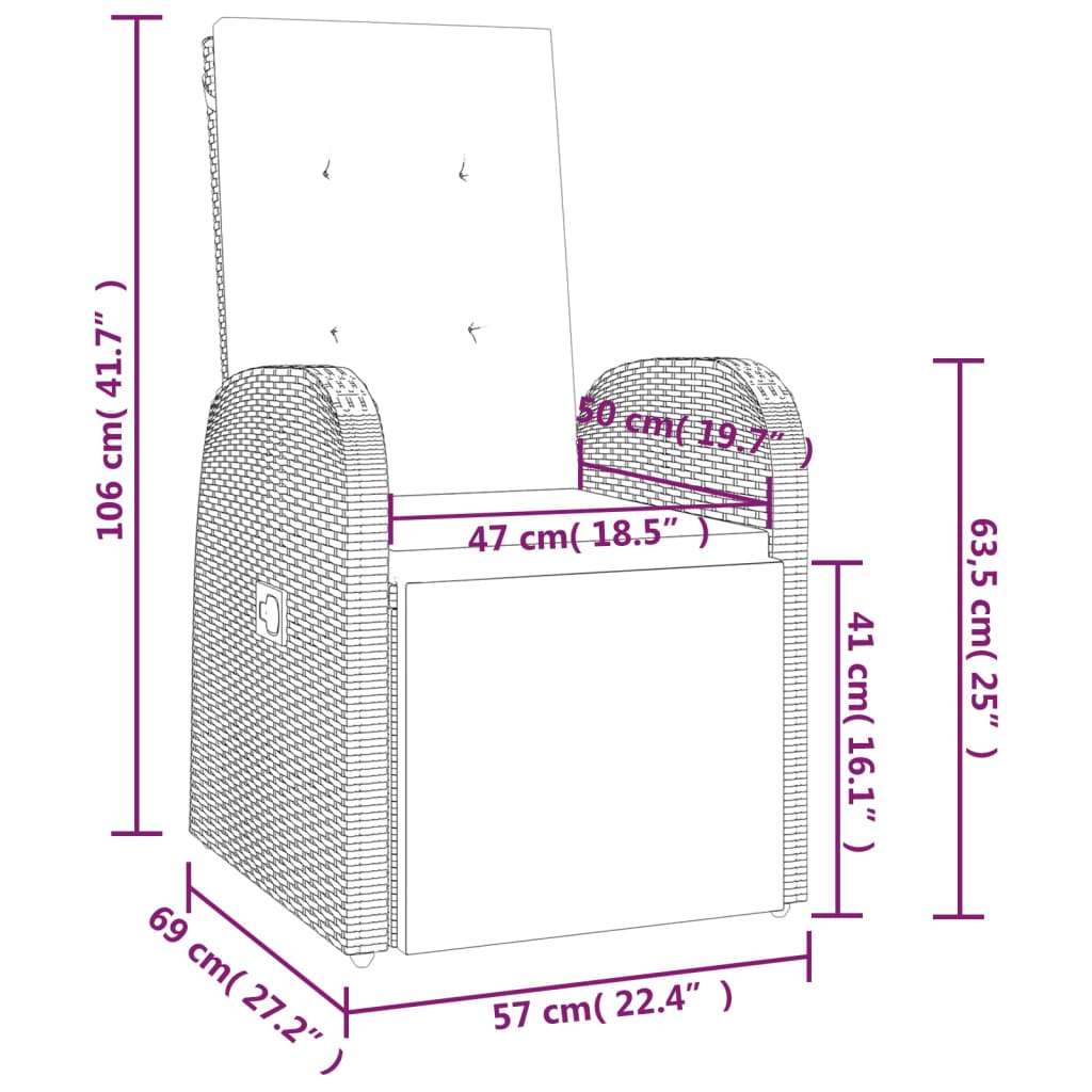 vidaXL Set da Pranzo da Giardino 7 pz con Cuscini in Polyrattan Grigio