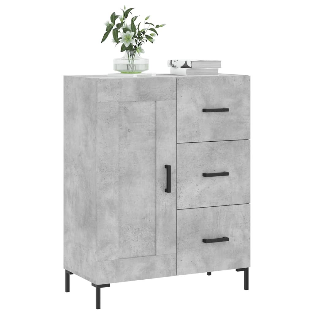 vidaXL Credenza Grigio Cemento 69,5x34x90 cm in Legno Multistrato