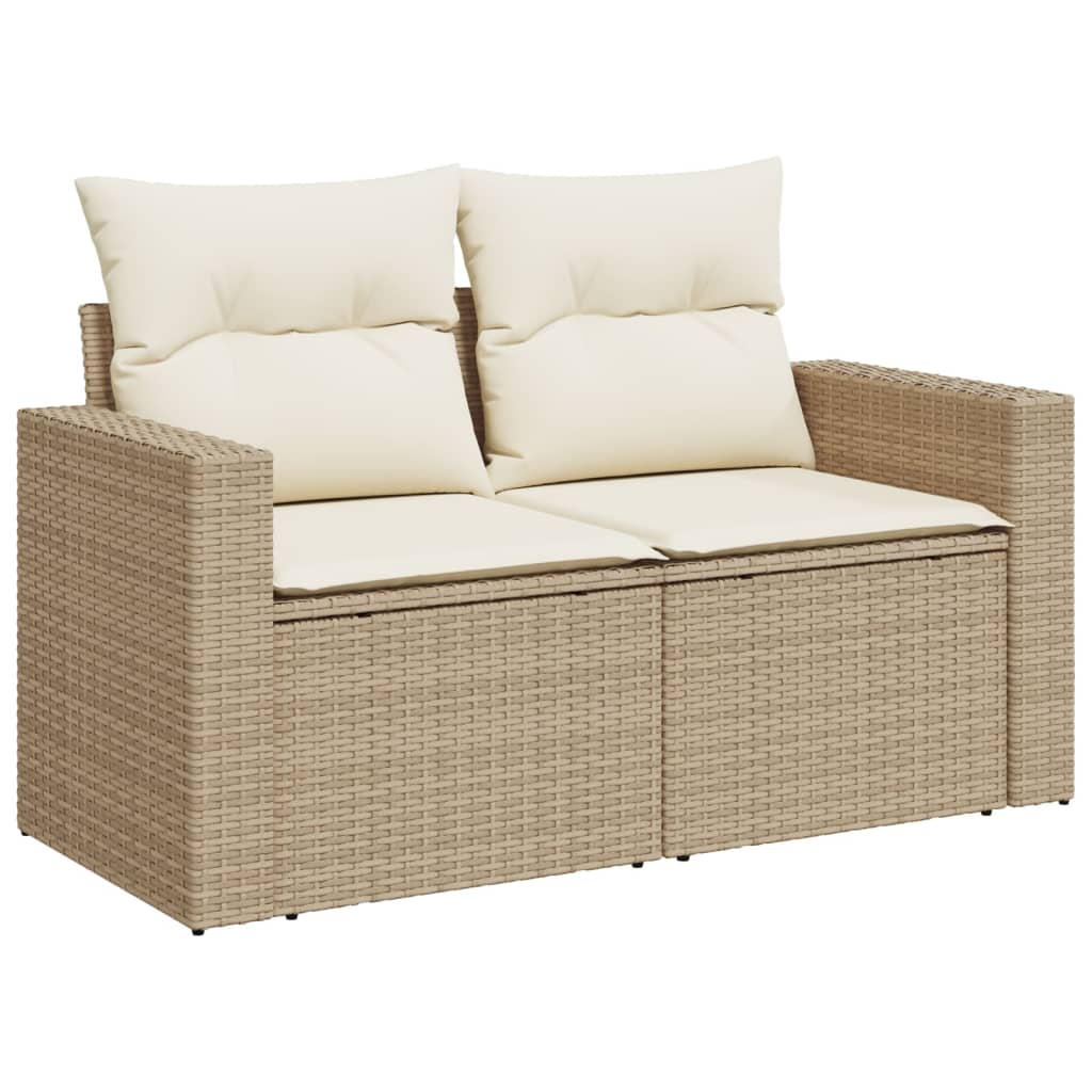 vidaXL Set Divano da Giardino 5 pz con Cuscini Beige in Polyrattan