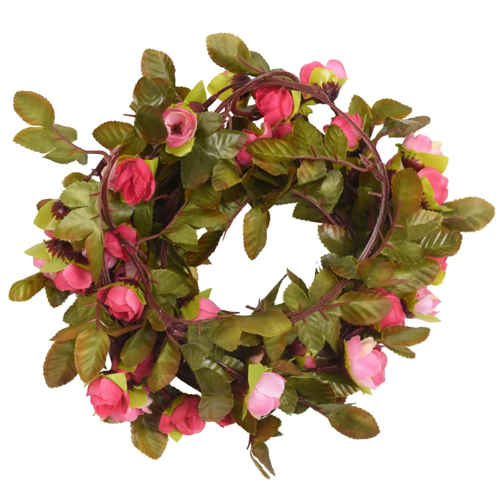 vidaXL Ghirlande Fiori Artificiali Natale 6 pz Rosé 215 cm