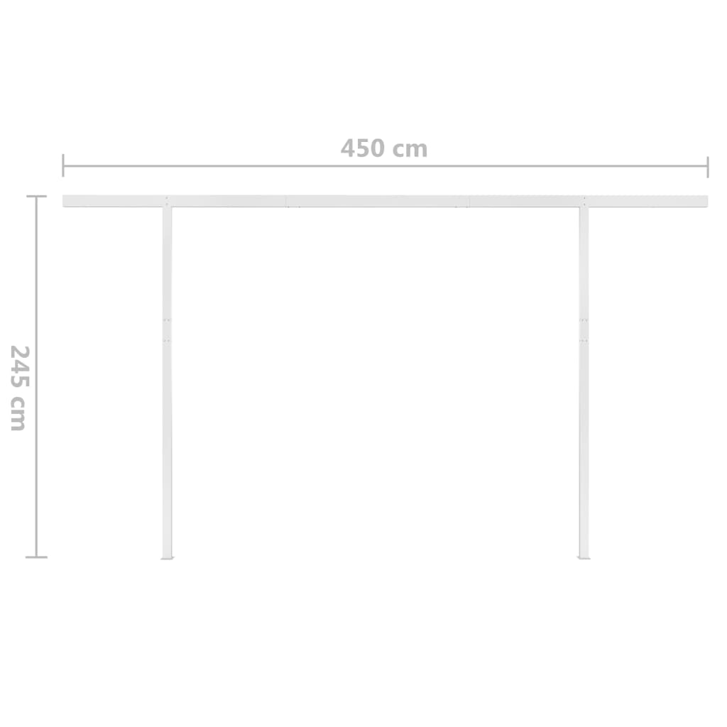 vidaXL Tenda da Sole Retrattile Manuale LED 5x3 m Gialla Bianca