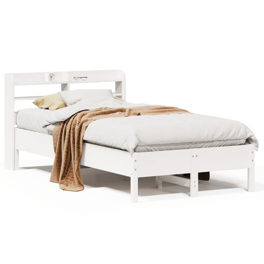 vidaXL Letto senza Materasso Bianco 75x190 in Legno Massello di Pino