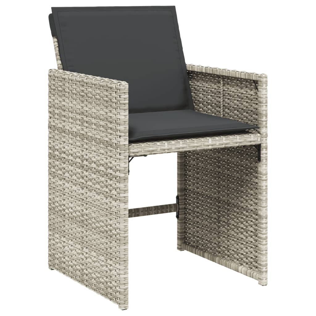 vidaXL Set da Pranzo da Giardino 13pz con Cuscini Grigio in Polyrattan