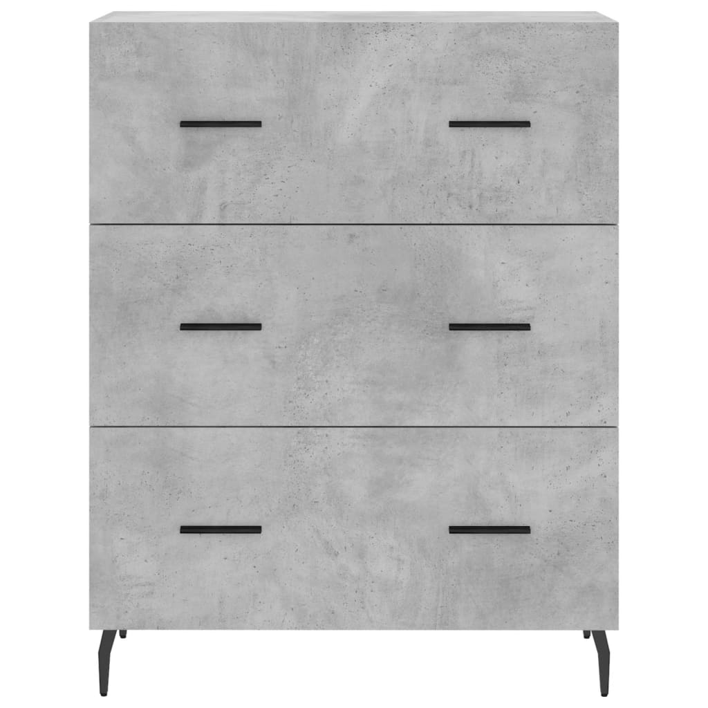 vidaXL Credenza Grigio Cemento 69,5x34x180 cm in Legno Multistrato