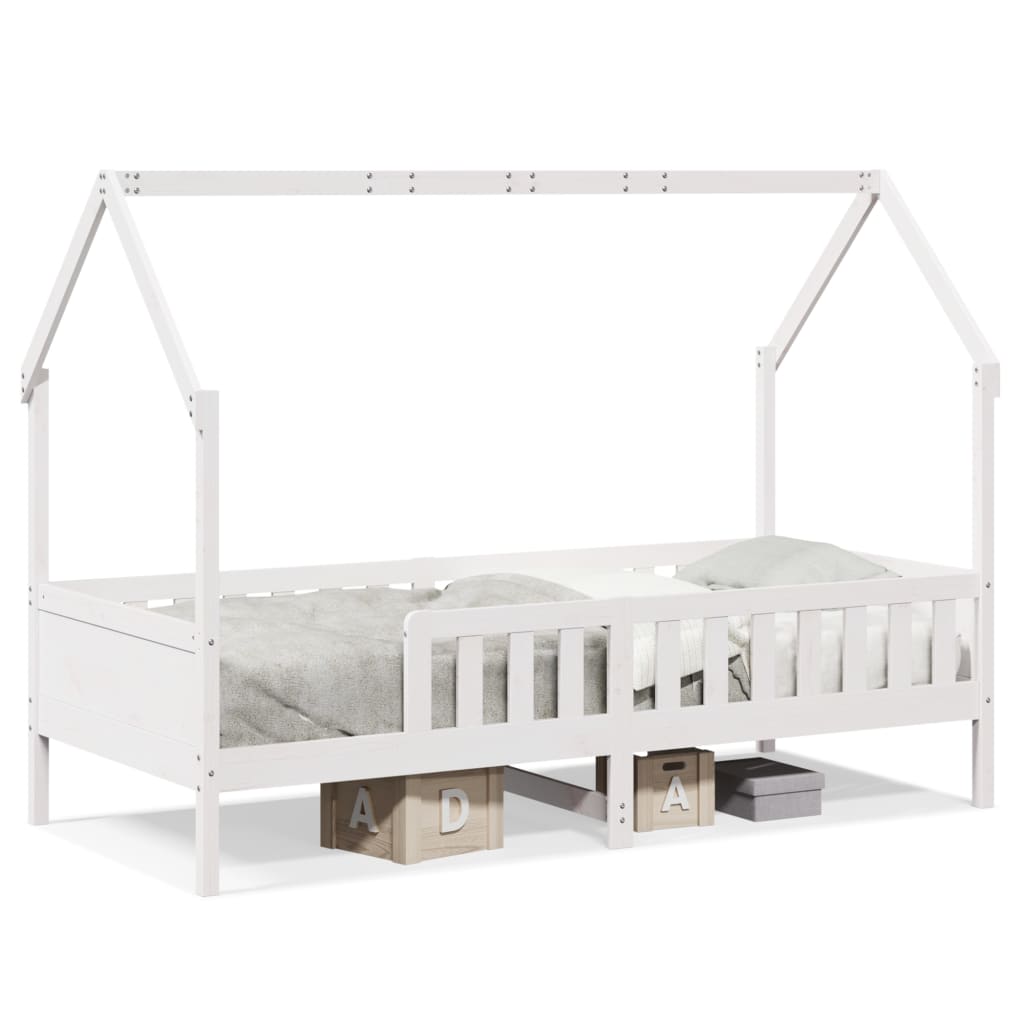 vidaXL Giroletto Casetta Bambini Bianco 80x200 cm Legno Massello Pino