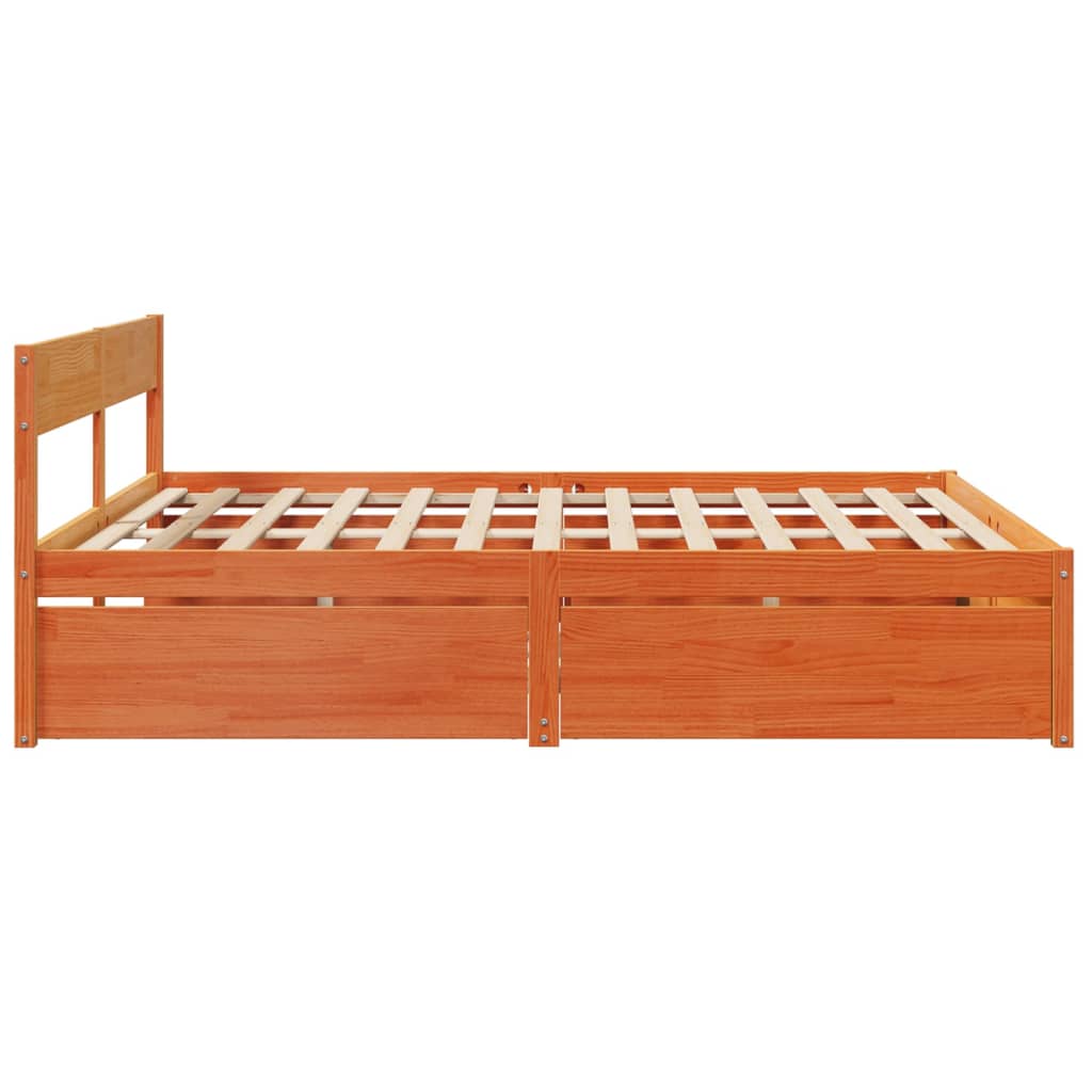 vidaXL Letto senza Materasso Marrone Cera 200x200 cm in Legno di Pino