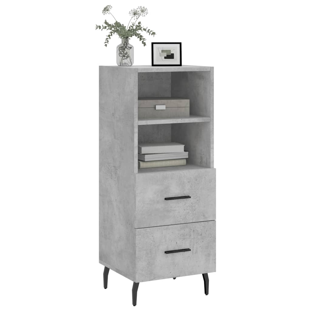 vidaXL Credenza Grigio Cemento 34,5x34x90 cm in Legno Multistrato