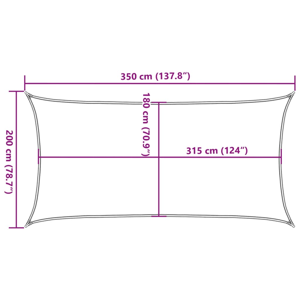 vidaXL Vela Parasole 160 g/m² Nera 2x3,5 m in HDPE