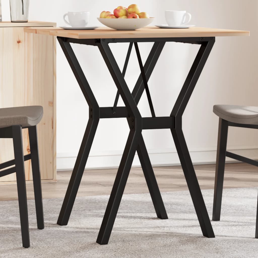 vidaXL Tavolo da Pranzo Telaio a Y 70x70x75 cm Legno Pino e Acciaio