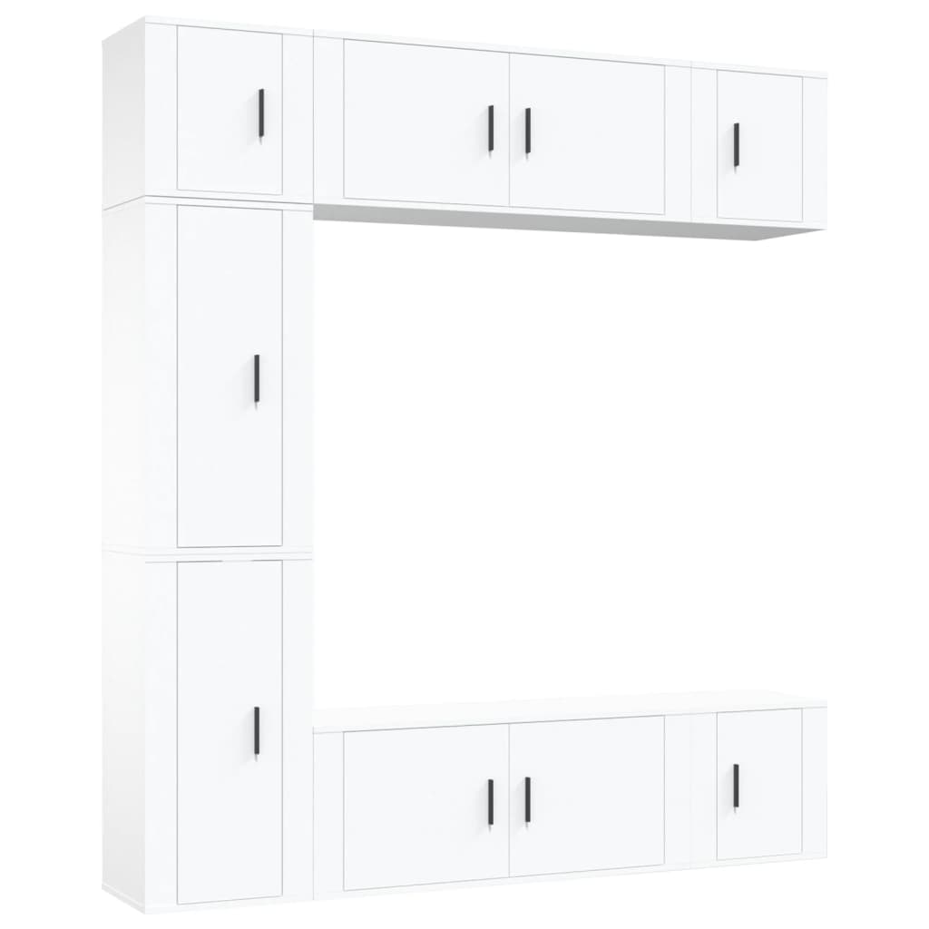 vidaXL Set di Mobili Porta TV 7 pz Bianco in Legno Multistrato