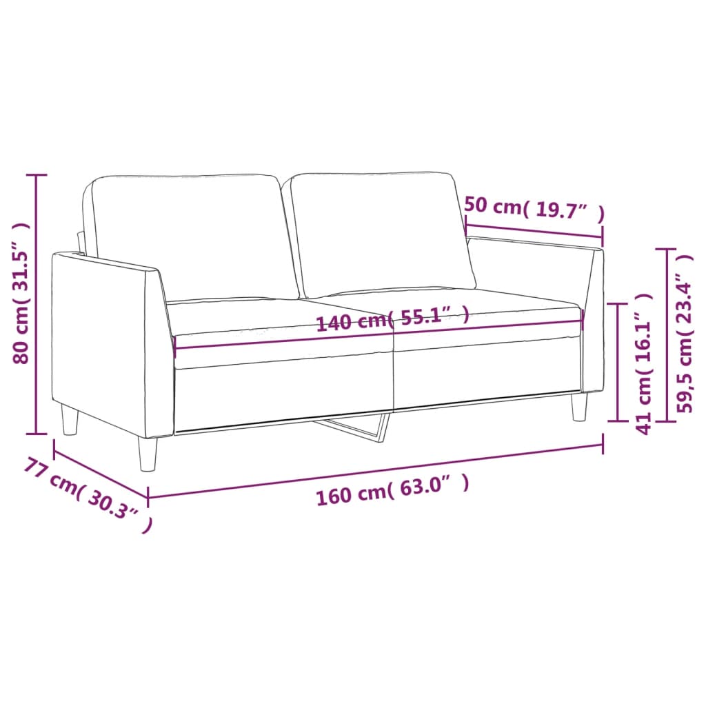 vidaXL Divano a 2 Posti Cappuccino 140 cm in Similpelle