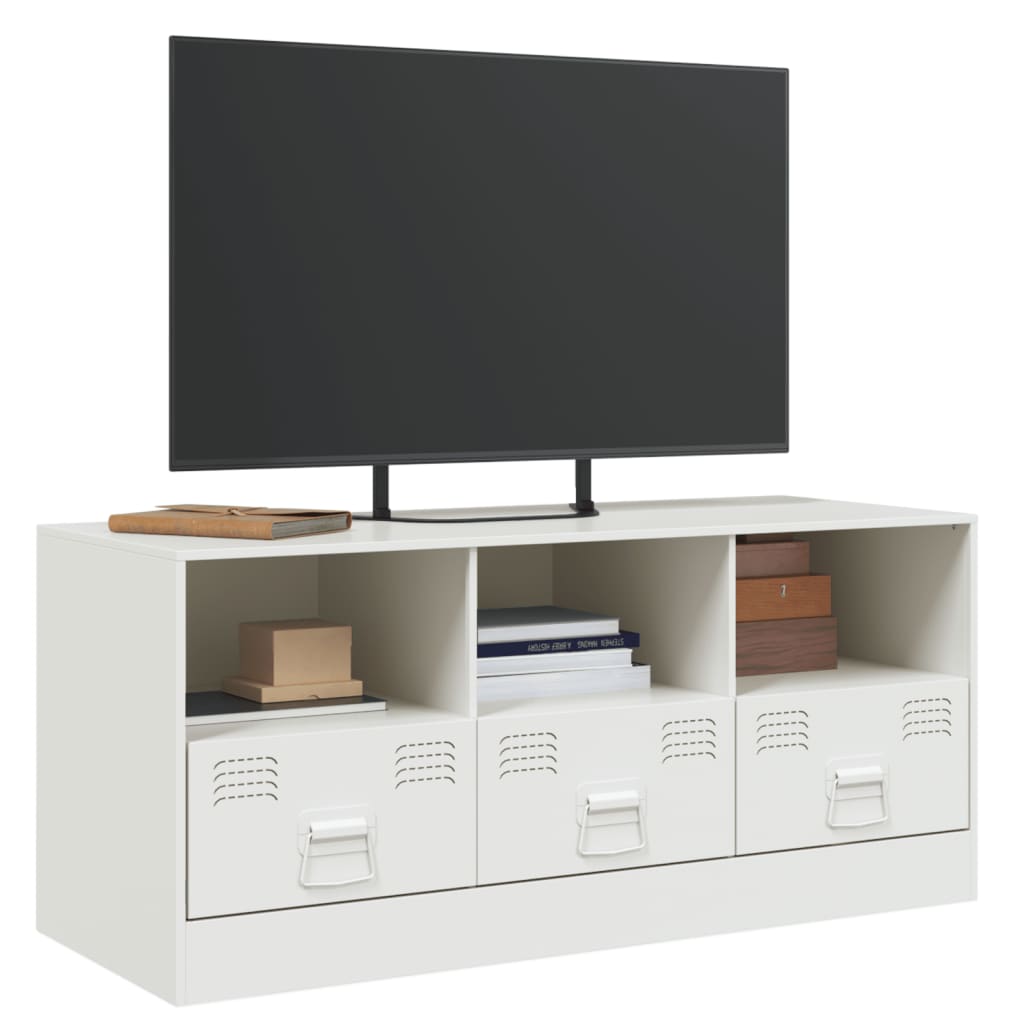 vidaXL Mobile Porta TV Bianco 99x39x44 cm in Acciaio