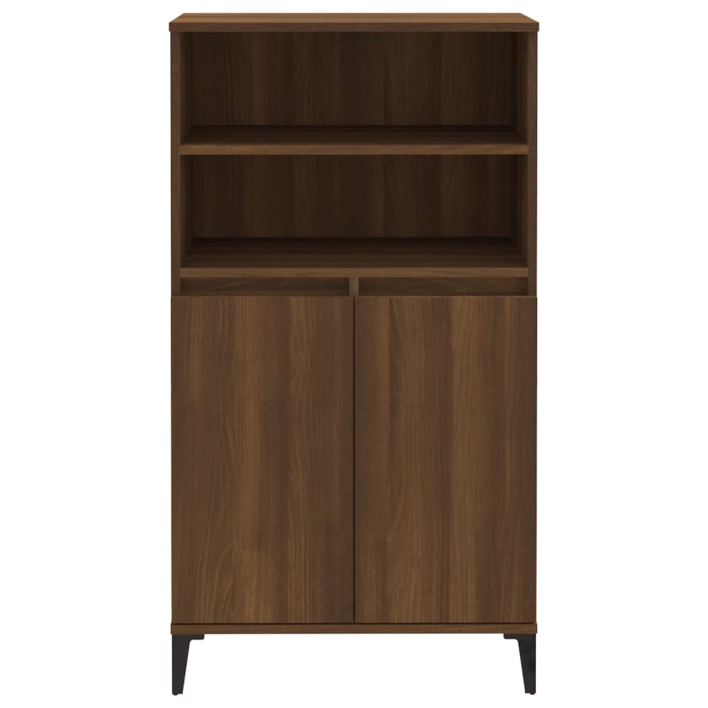 vidaXL Credenza Rovere Marrone 60x36x110 cm in Legno Multistrato