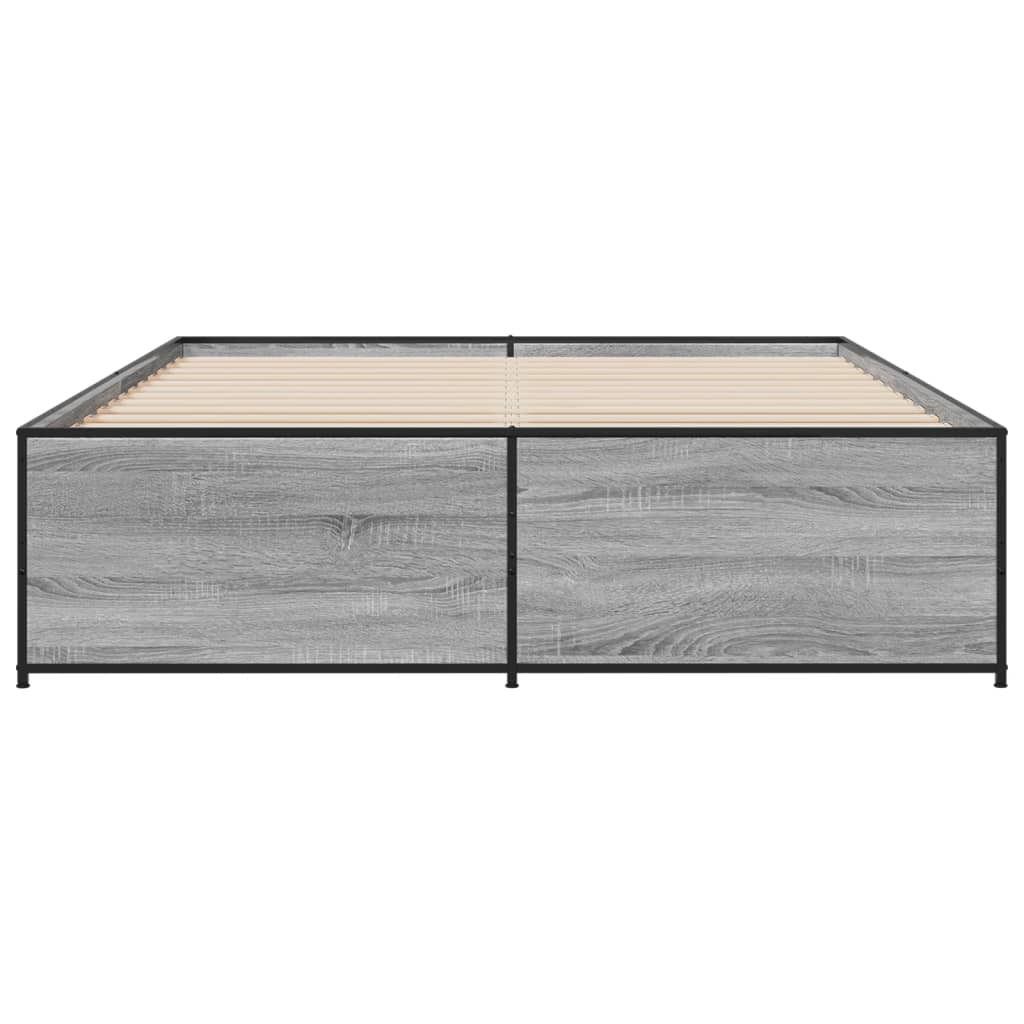 vidaXL Giroletto Grigio Sonoma 150x200 cm in Legno Multistrato Metallo