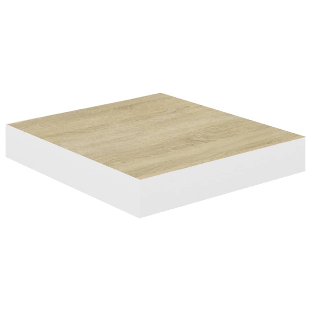 vidaXL Scaffali a Parete 4 pz Rovere e Bianco 23x23,5x3,8 cm in MDF