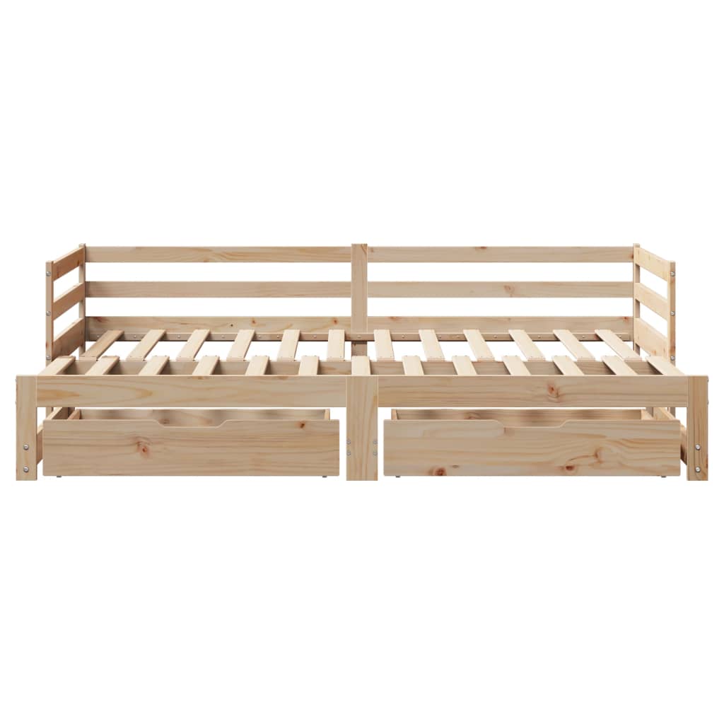 vidaXL Dormeuse Letto Estraibile e Cassetti Bianca 80x200cm Legno Pino