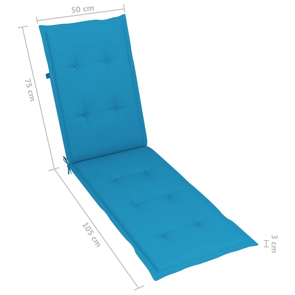 vidaXL Sdraio da Esterni con Poggiapiedi e Cuscino Massello di Acacia