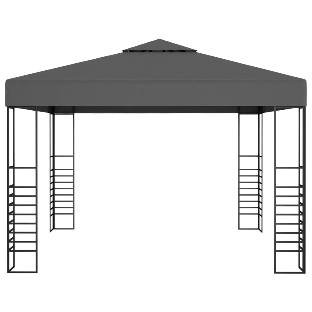 vidaXL Gazebo da Giardino con Luci LED a Stringa 3x3 m Antracite