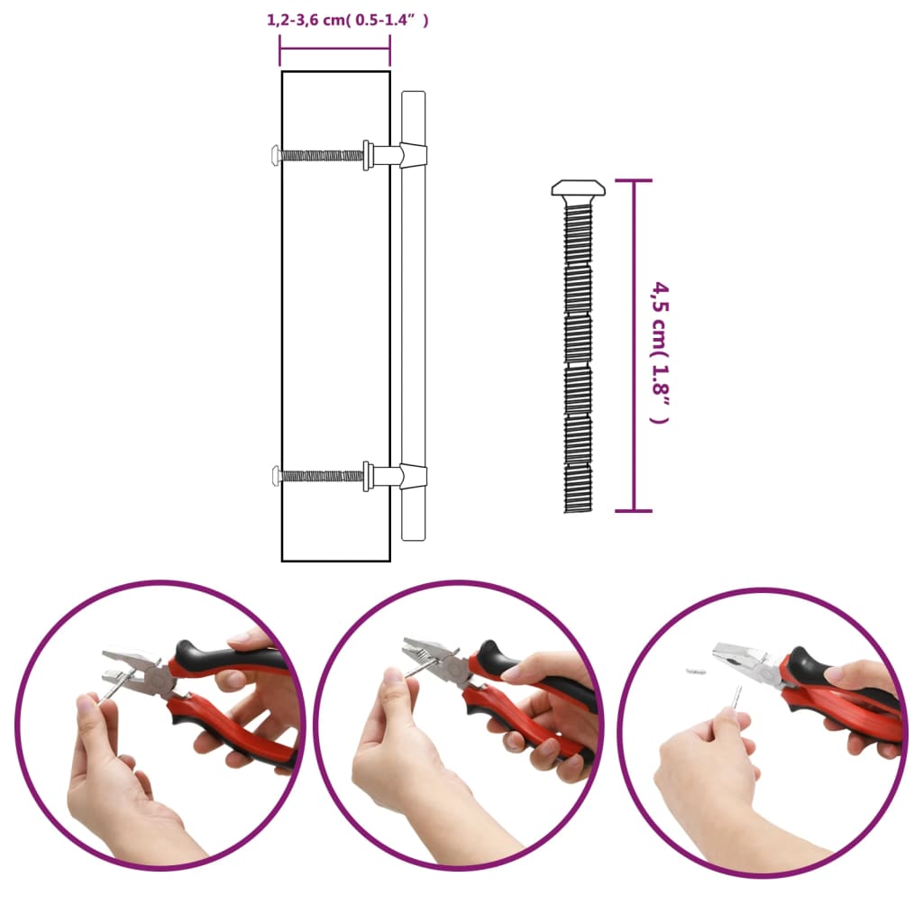 vidaXL Maniglie per Mobili 10pz Nere 160mm in Acciaio Inox