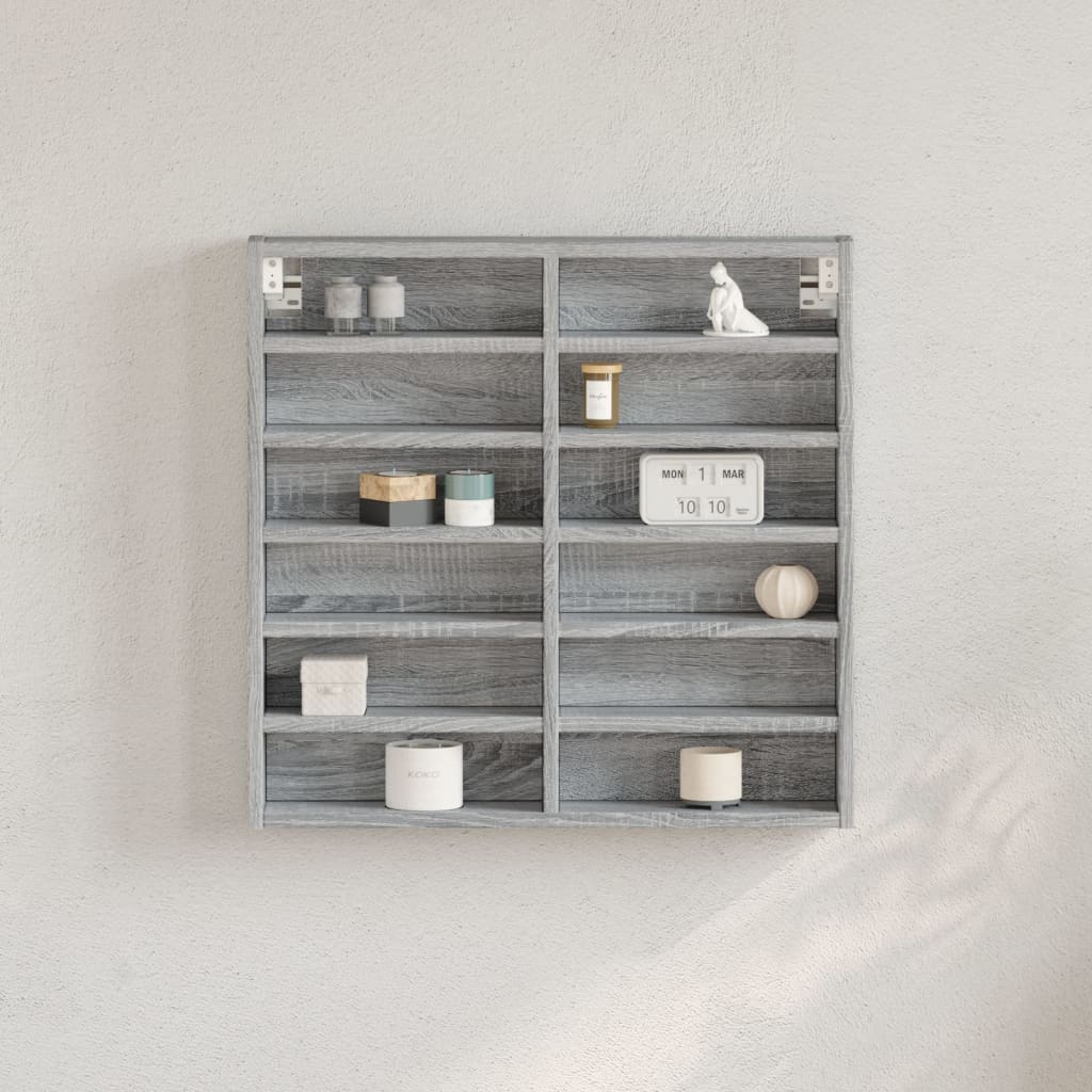 vidaXL Armadietto Vetrina Grigio Sonoma 60x8,5x58 cm Legno Multistrato