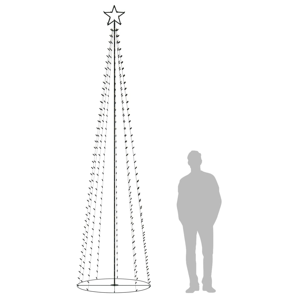 vidaXL Albero di Natale a Cono con 400 LED Bianco Caldo 100x360 cm