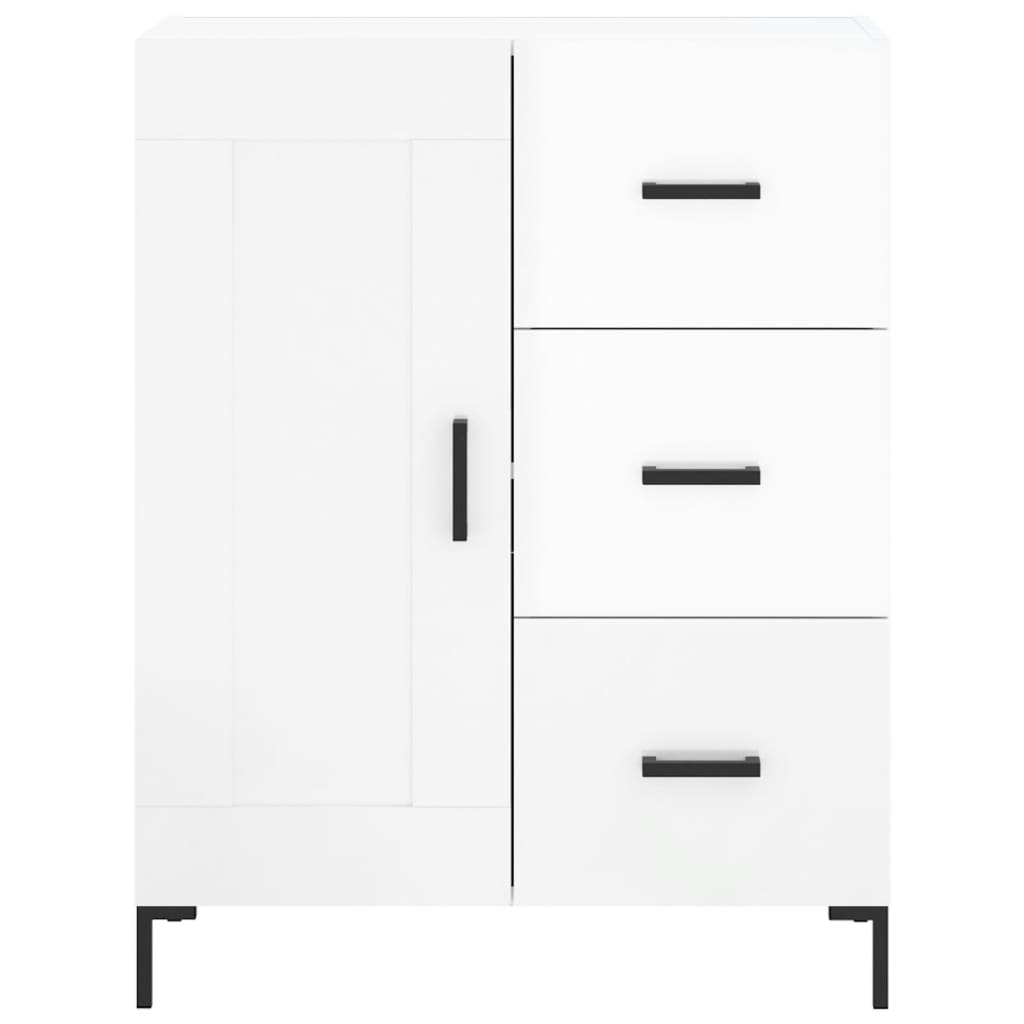 vidaXL Credenza Bianco Lucido 69,5x34x180 cm in Legno Multistrato