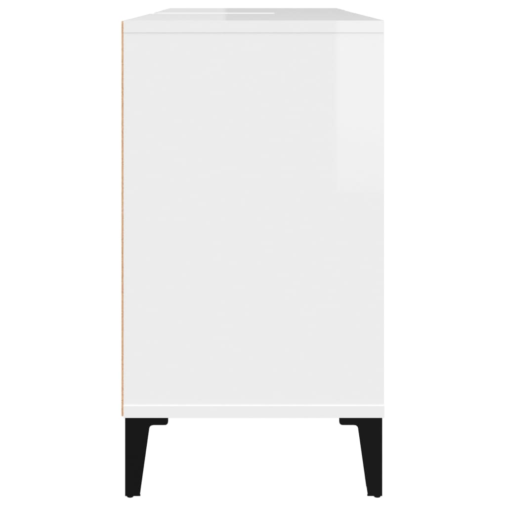 vidaXL Mobile Lavabo Bianco Lucido 80x33x60 cm in Legno Multistrato