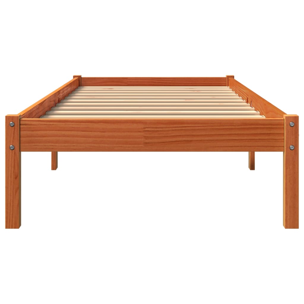 vidaXL Letto senza Materasso Marrone Cera 75x190 cm in Legno di Pino