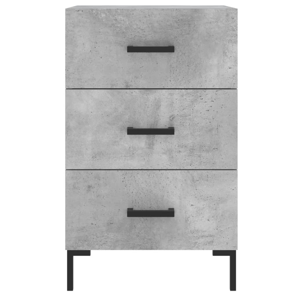 vidaXL Comodino Grigio Cemento 40x40x66 cm in Legno Multistrato